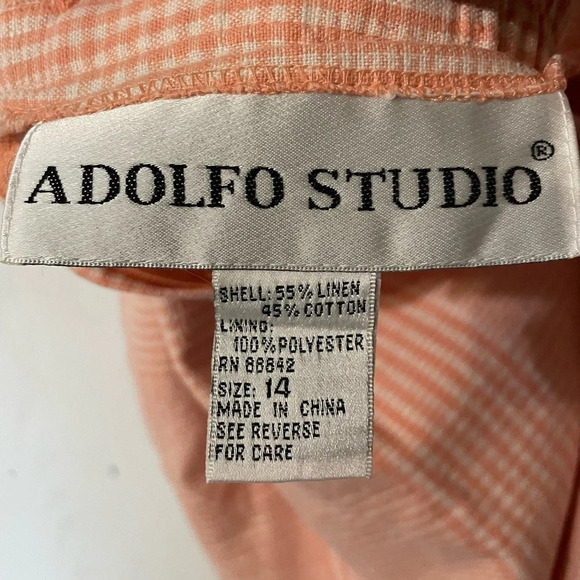 Adolfo Studio Vintage Linen and Cotton Pencil Skirt Size 14 - Picture 3 of 6